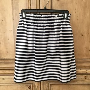 J. Crew Factory navy striped cotton mini skirt